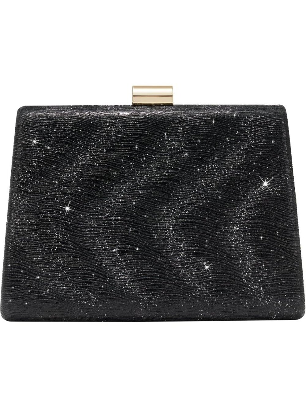 〽️Women's Black Detachable Chain Sparkly Clutch Purse Wedding Prom Evening Bags